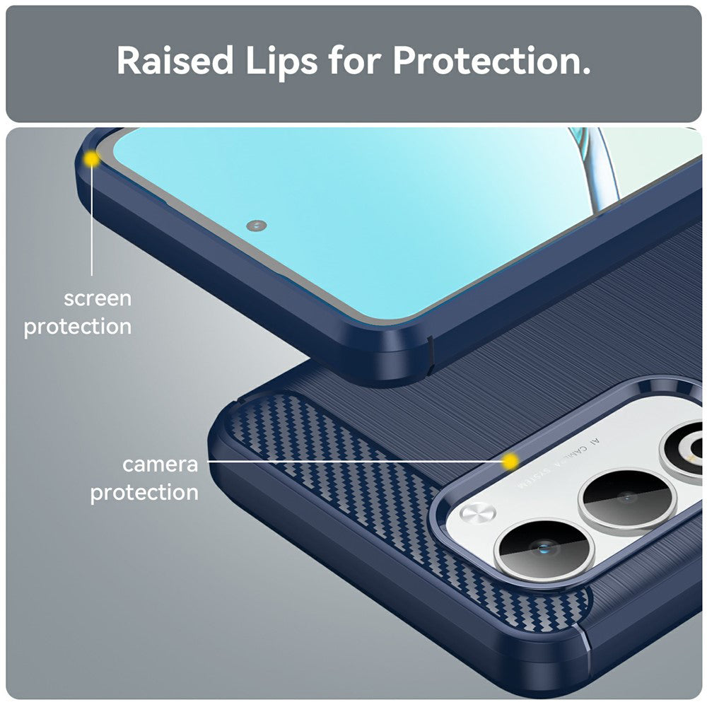 TechSuit Husa de protectie Techsuit Carbon Silicone compatibil cu Oppo A5 4G / A5 5G, Albastru – imagine 3