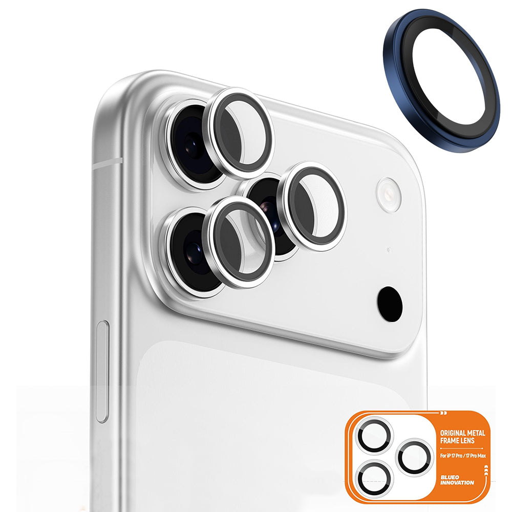 Blueo Folie de protectie Blueo Original Metal Frame Lens Glass compatibil cu iPhone 17 Pro / iPhone 17 Pro Max, Albastru