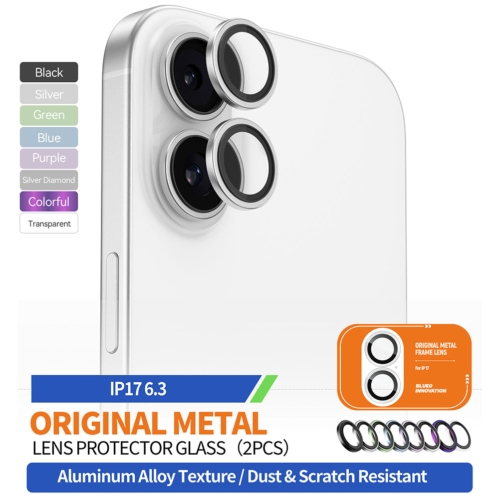 Blueo - Original Metal Frame Lens Glass - iPhone 17 - Transparent