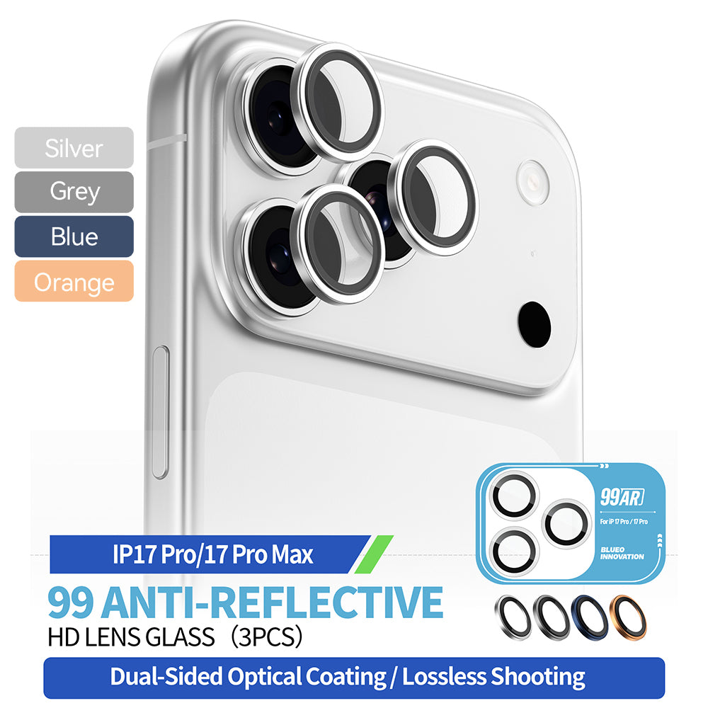 Blueo Folie de protectie Blueo 99 Anti-Reflective Lens Glass compatibil cu iPhone 17 Pro / iPhone 17 Pro Max, Argintiu –