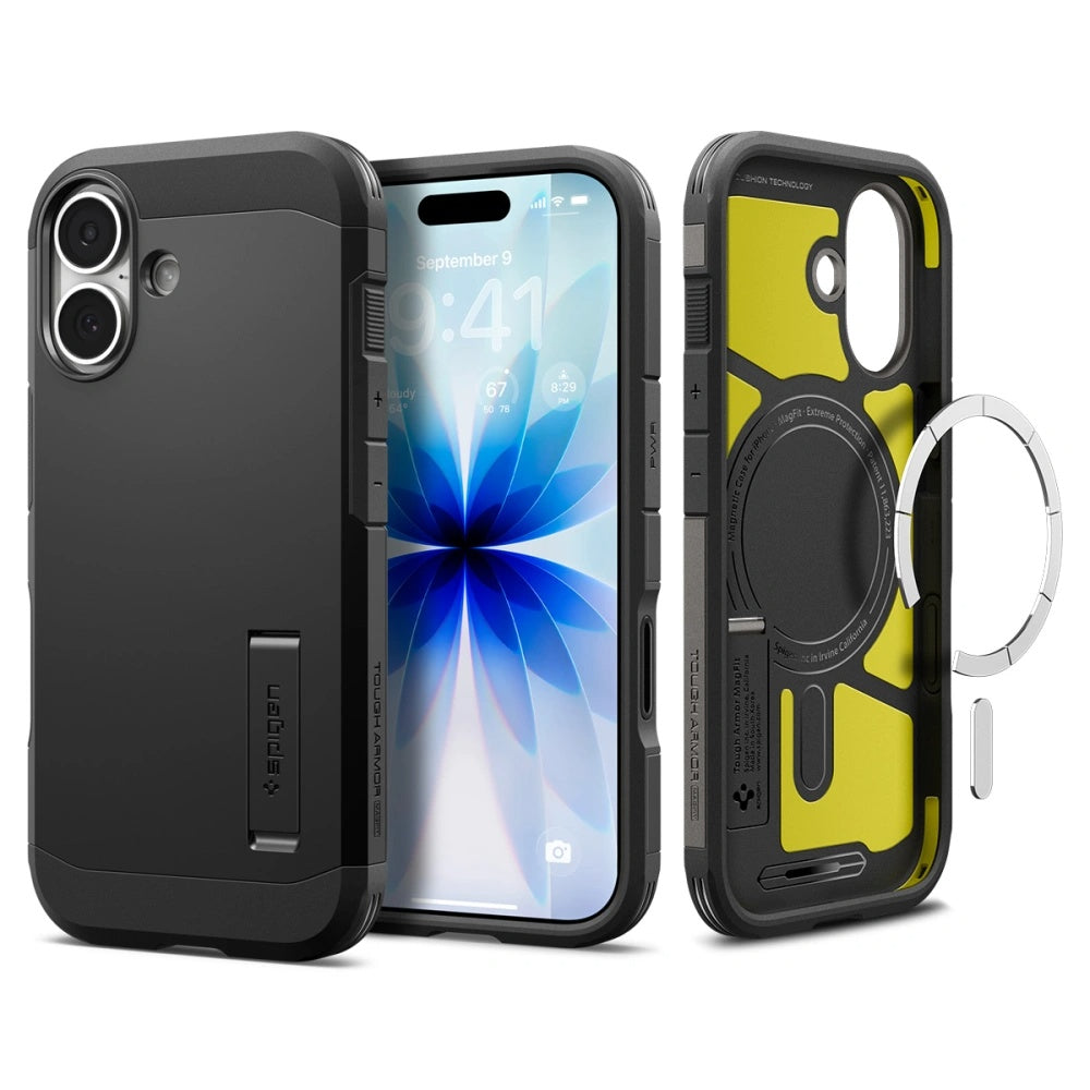 Spigen Husa de protectie Spigen Tough Armor "T" MagSafe (ACS10391) compatibil cu iPhone 17, Negru