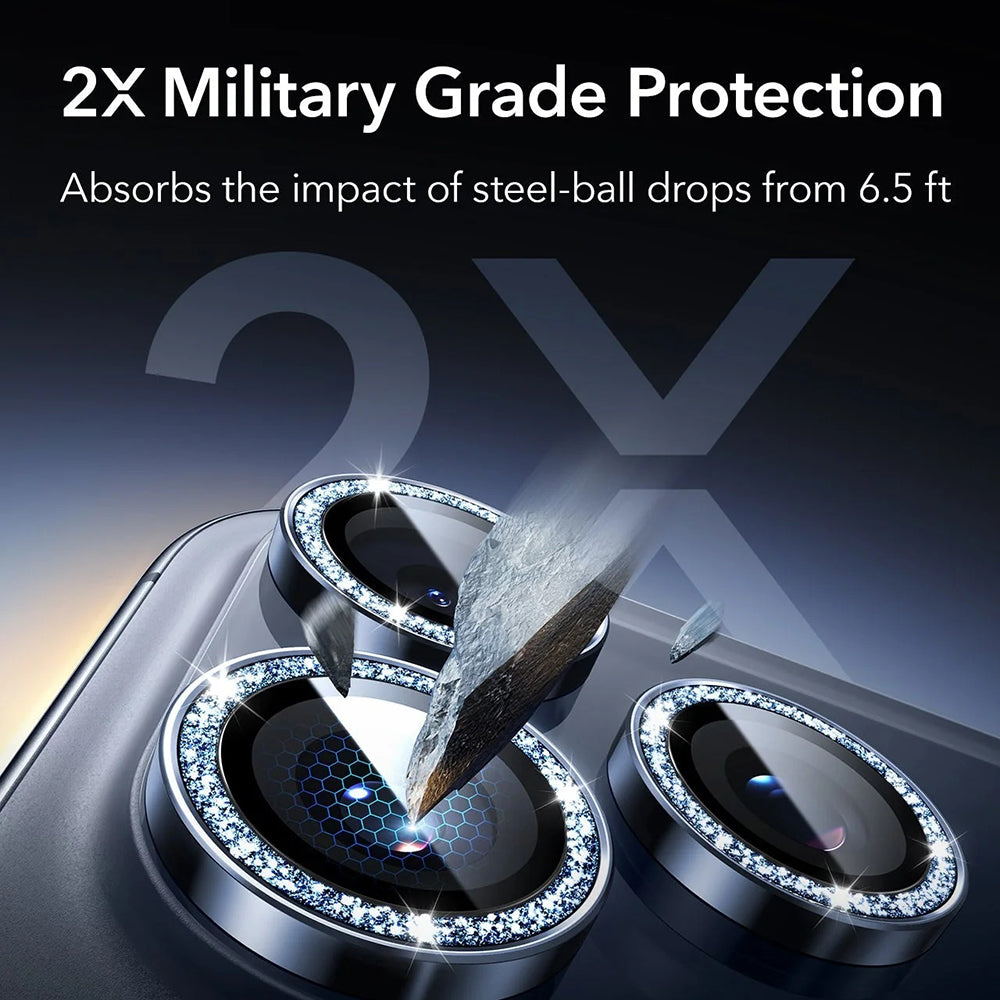 ESR - Armorite Camera Lens Protectors - iPhone 14 Pro/Pro Max/15 Pro/Pro Max/16 Pro/Pro Max/17 Pro/Pro Max - Blue Shimme