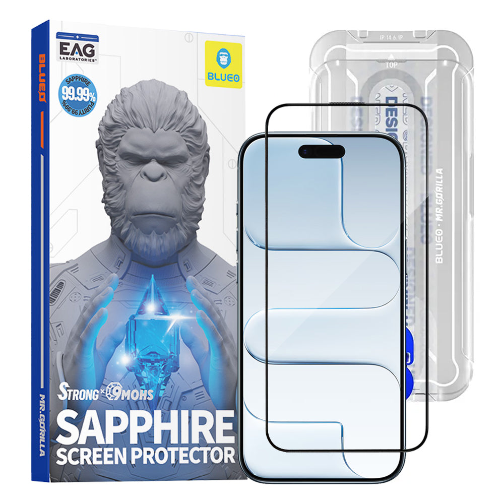 Blueo - Premium Sapphire Non Breaking / Scratching 9H Glass - iPhone 17 Air - Black