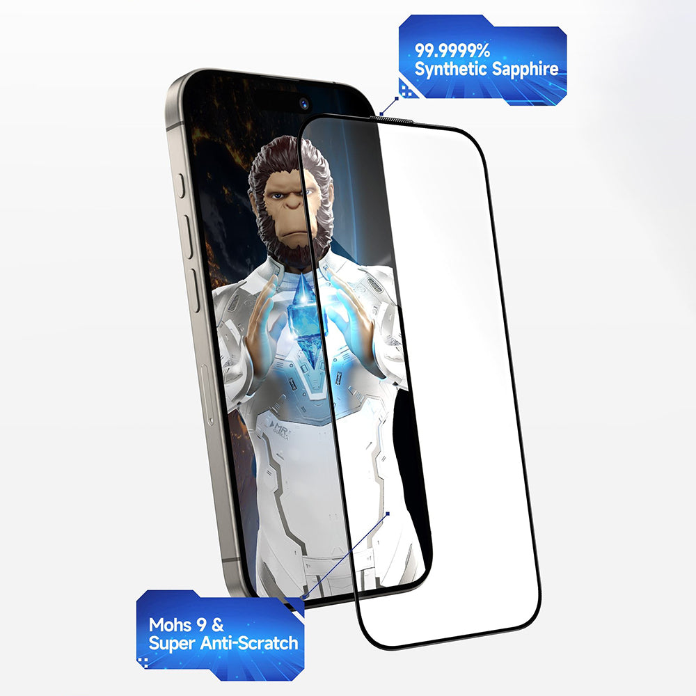 Blueo - Premium Sapphire Non Breaking / Scratching 9H Glass - iPhone 16 Pro Max / iPhone 17 Pro Max - Privacy