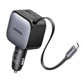 Ugreen - Car Charger EC602 (55212B) - with Retractable USB-C cable, USB, Type-C, 60W - Gray