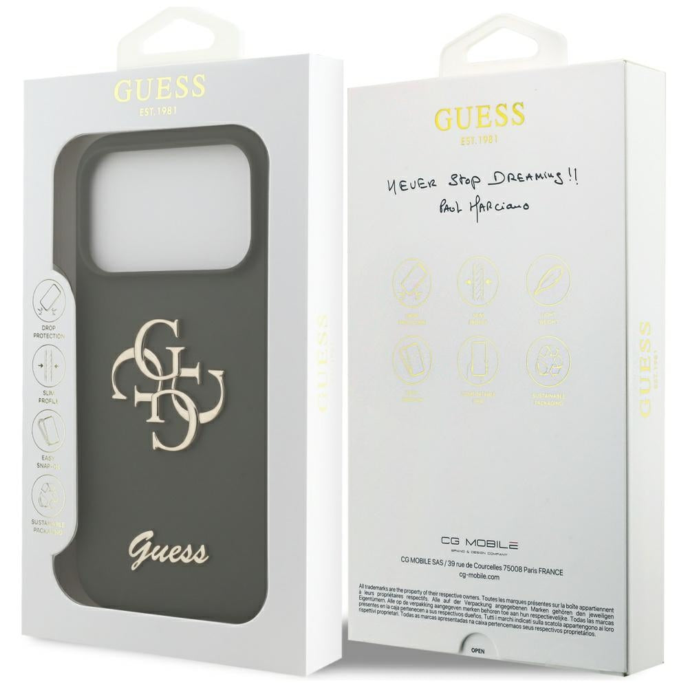 Guess - Silicone Big 4G Script (GUHCP17XSC4GSMA) - iPhone 17 Pro Max - Khaki