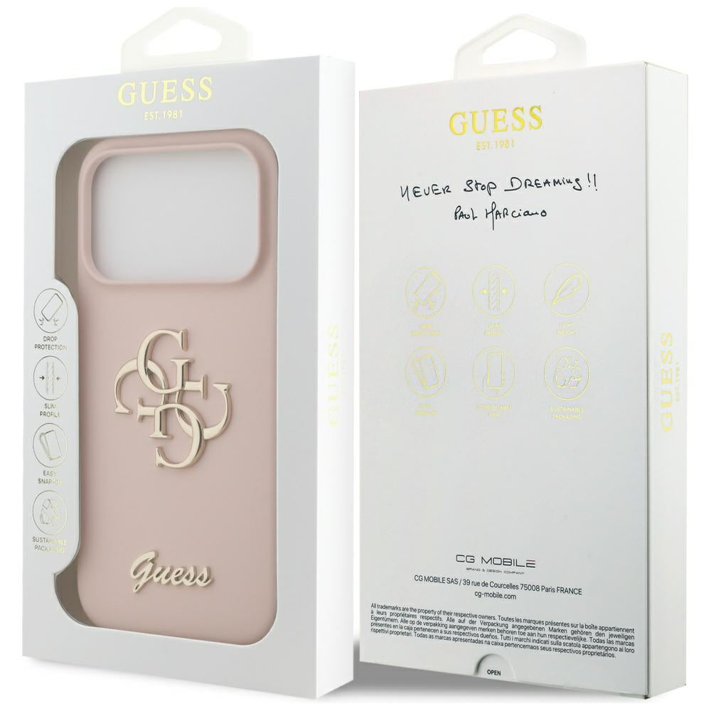 Guess - Silicone Big 4G Script (GUHCP17LSC4GSMP) - iPhone 17 Pro - Light Pink