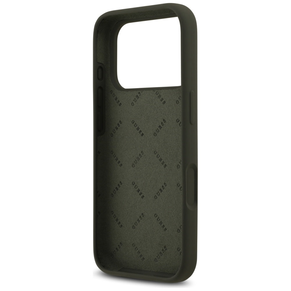 Husa pentru iPhone 17 Pro - Guess Silicone Big 4G Script (GUHCP17LSC4GSMA) - Khaki