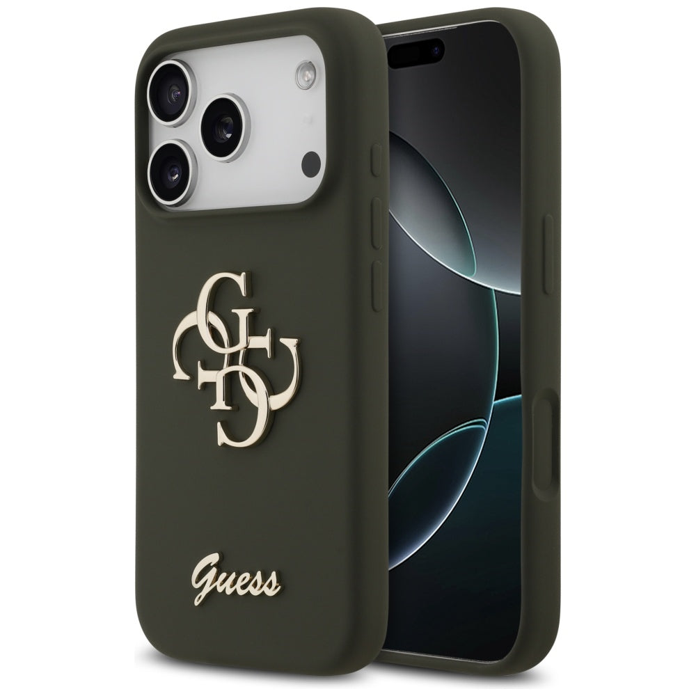Husa pentru iPhone 17 Pro - Guess Silicone Big 4G Script (GUHCP17LSC4GSMA) - Khaki