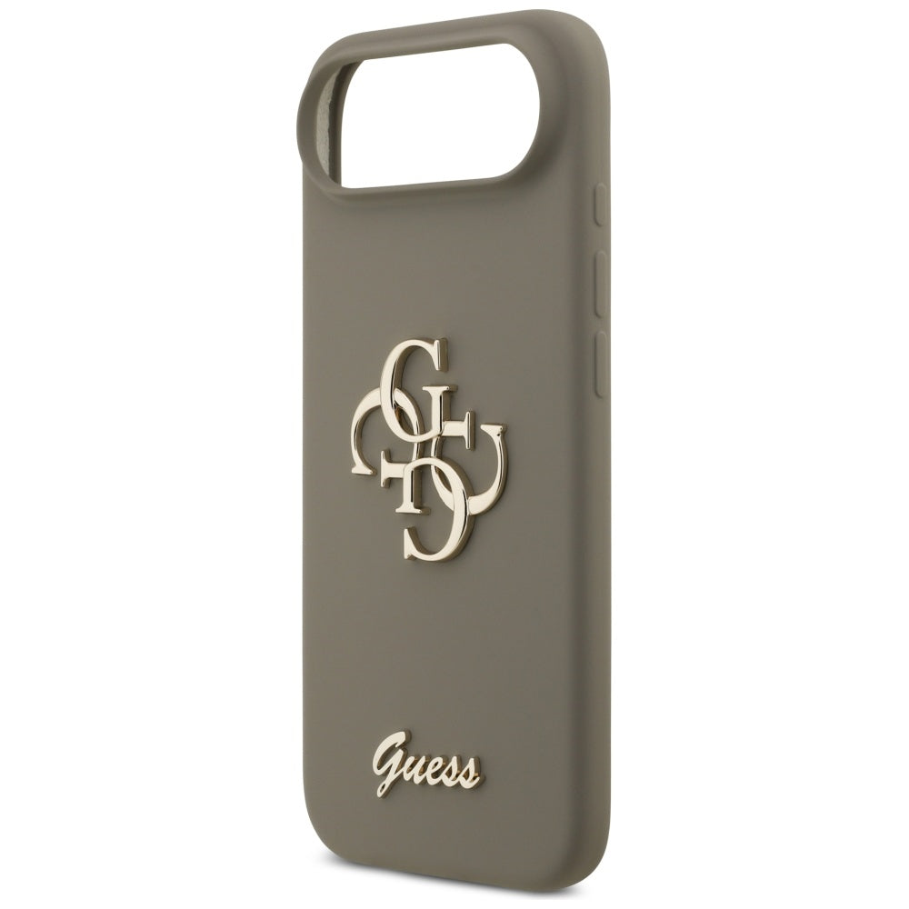 Husa pentru iPhone 17 Air - Guess Silicone Big 4G Script (GUHCP17MSC4GSMW) - Brown