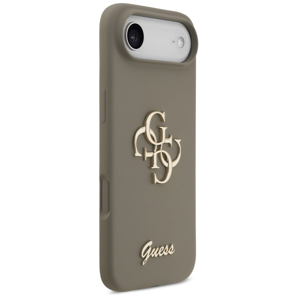 Husa pentru iPhone 17 Air - Guess Silicone Big 4G Script (GUHCP17MSC4GSMW) - Brown
