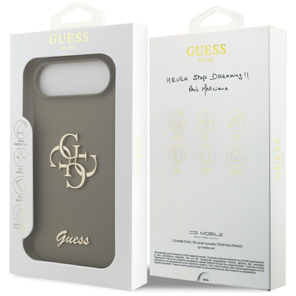 Husa pentru iPhone 17 Air - Guess Silicone Big 4G Script (GUHCP17MSC4GSMW) - Brown