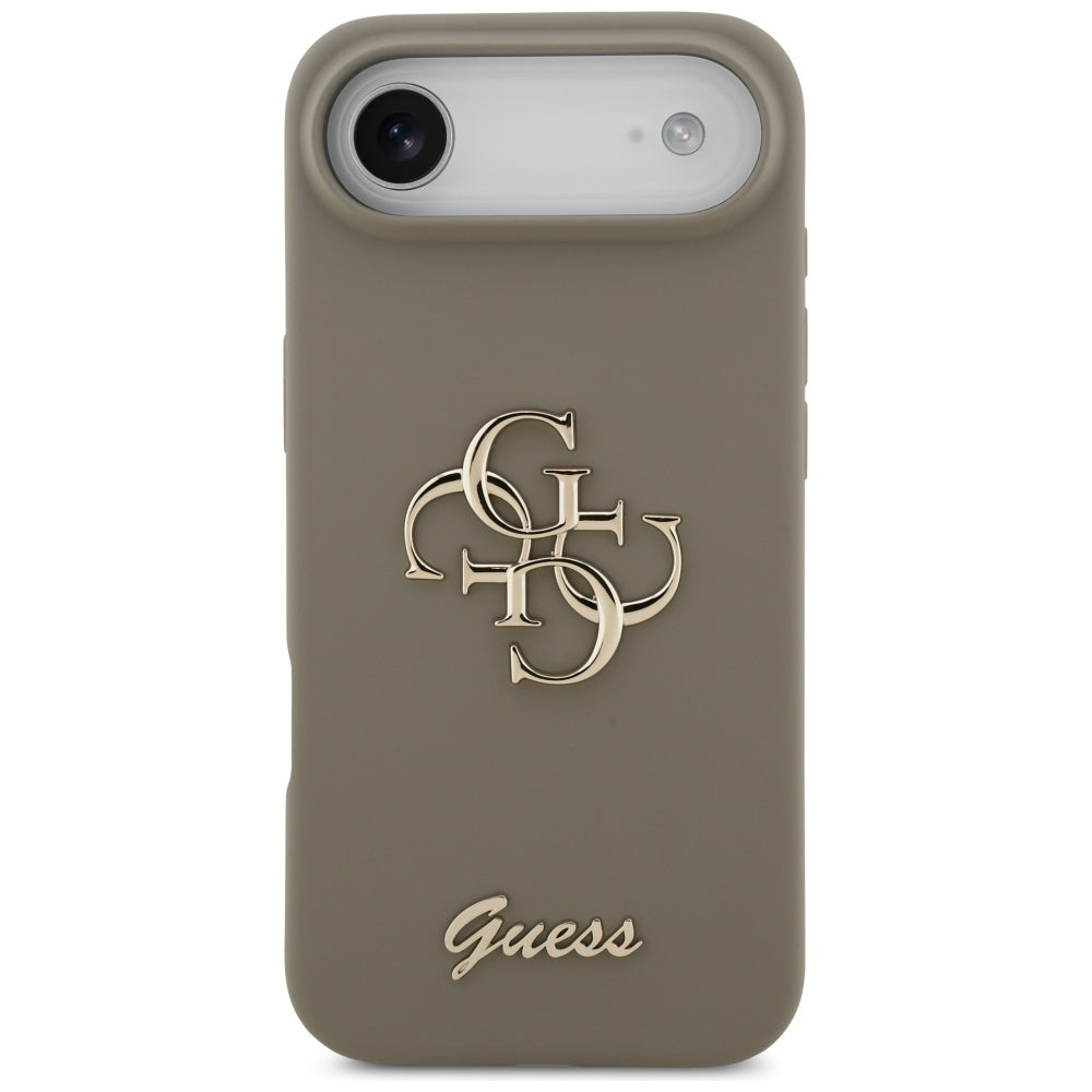 Husa pentru iPhone 17 Air - Guess Silicone Big 4G Script (GUHCP17MSC4GSMW) - Brown