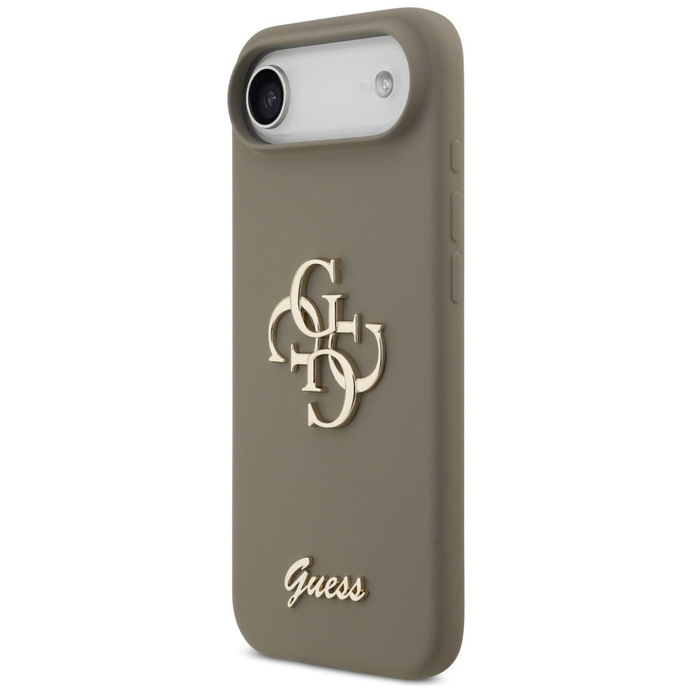 Husa pentru iPhone 17 Air - Guess Silicone Big 4G Script (GUHCP17MSC4GSMW) - Brown