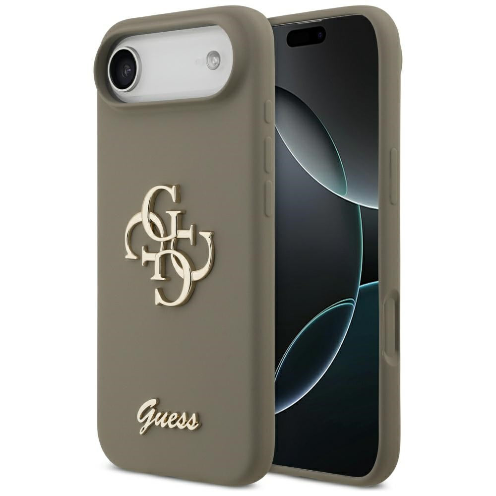 Husa pentru iPhone 17 Air - Guess Silicone Big 4G Script (GUHCP17MSC4GSMW) - Brown