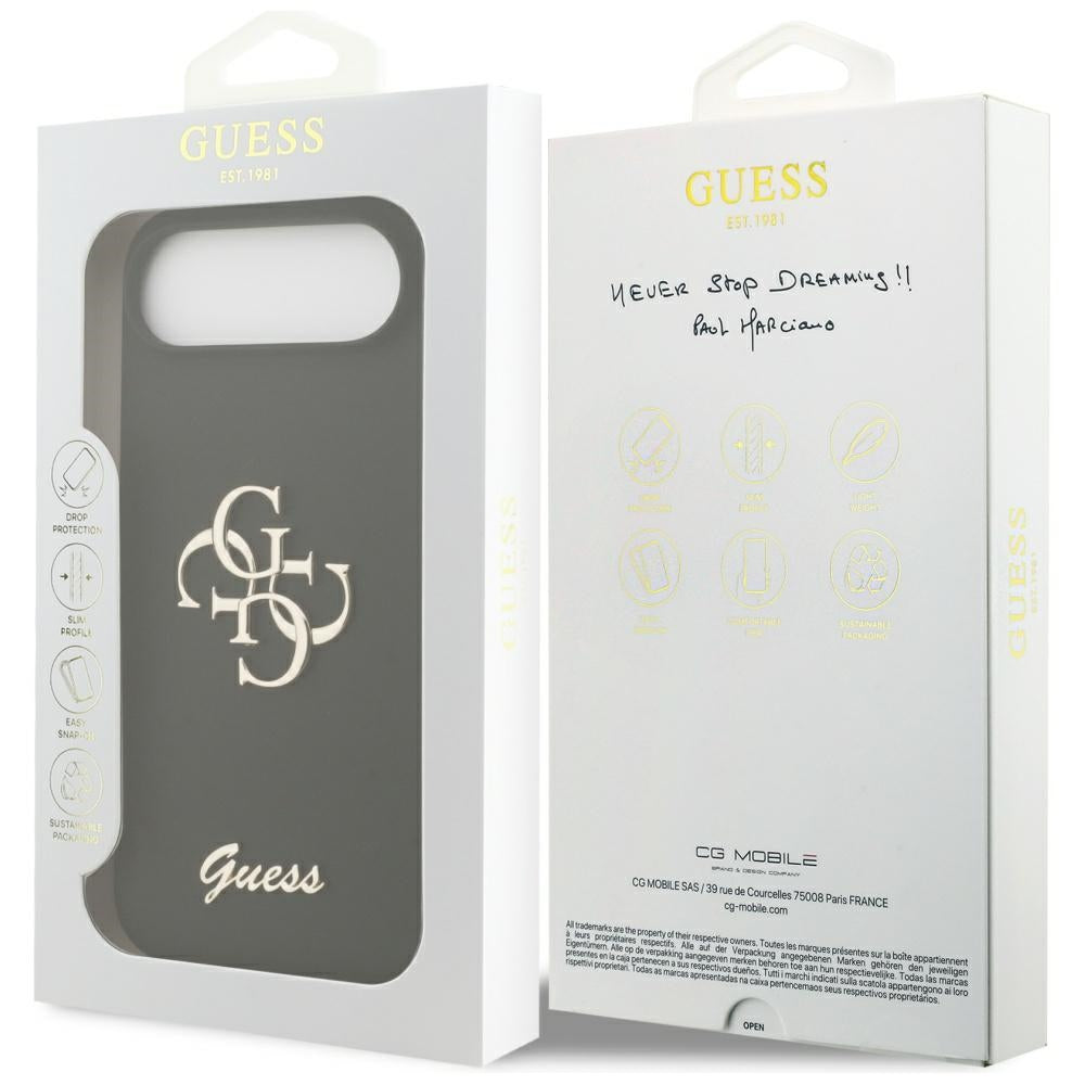 Husa pentru iPhone 17 Air - Guess Silicone Big 4G Script (GUHCP17MSC4GSMK) - Black