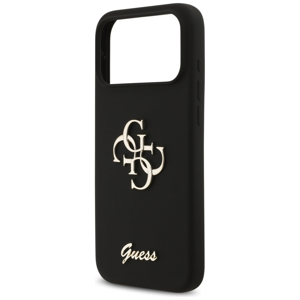 Husa pentru iPhone 17 Pro Max - Guess Silicone Big 4G Script (GUHCP17XSC4GSMK) - Black