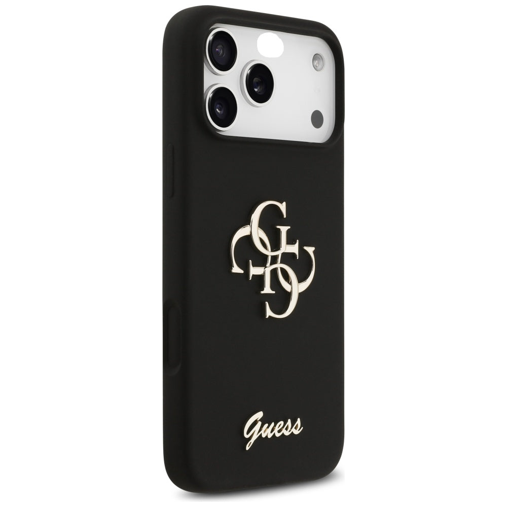 Husa pentru iPhone 17 Pro Max - Guess Silicone Big 4G Script (GUHCP17XSC4GSMK) - Black