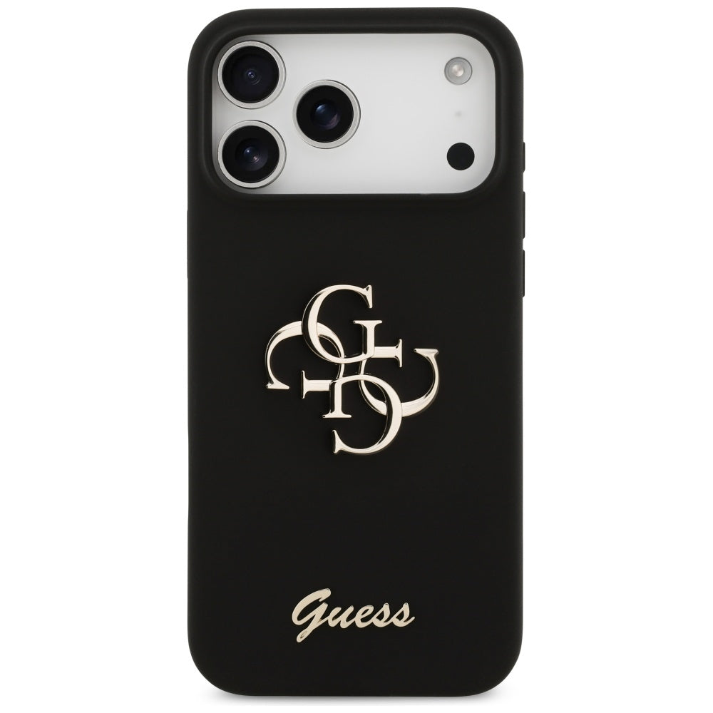 Husa pentru iPhone 17 Pro Max - Guess Silicone Big 4G Script (GUHCP17XSC4GSMK) - Black