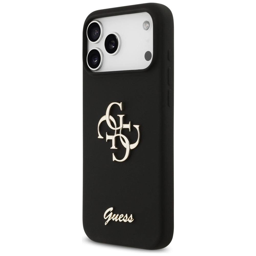 Husa pentru iPhone 17 Pro Max - Guess Silicone Big 4G Script (GUHCP17XSC4GSMK) - Black