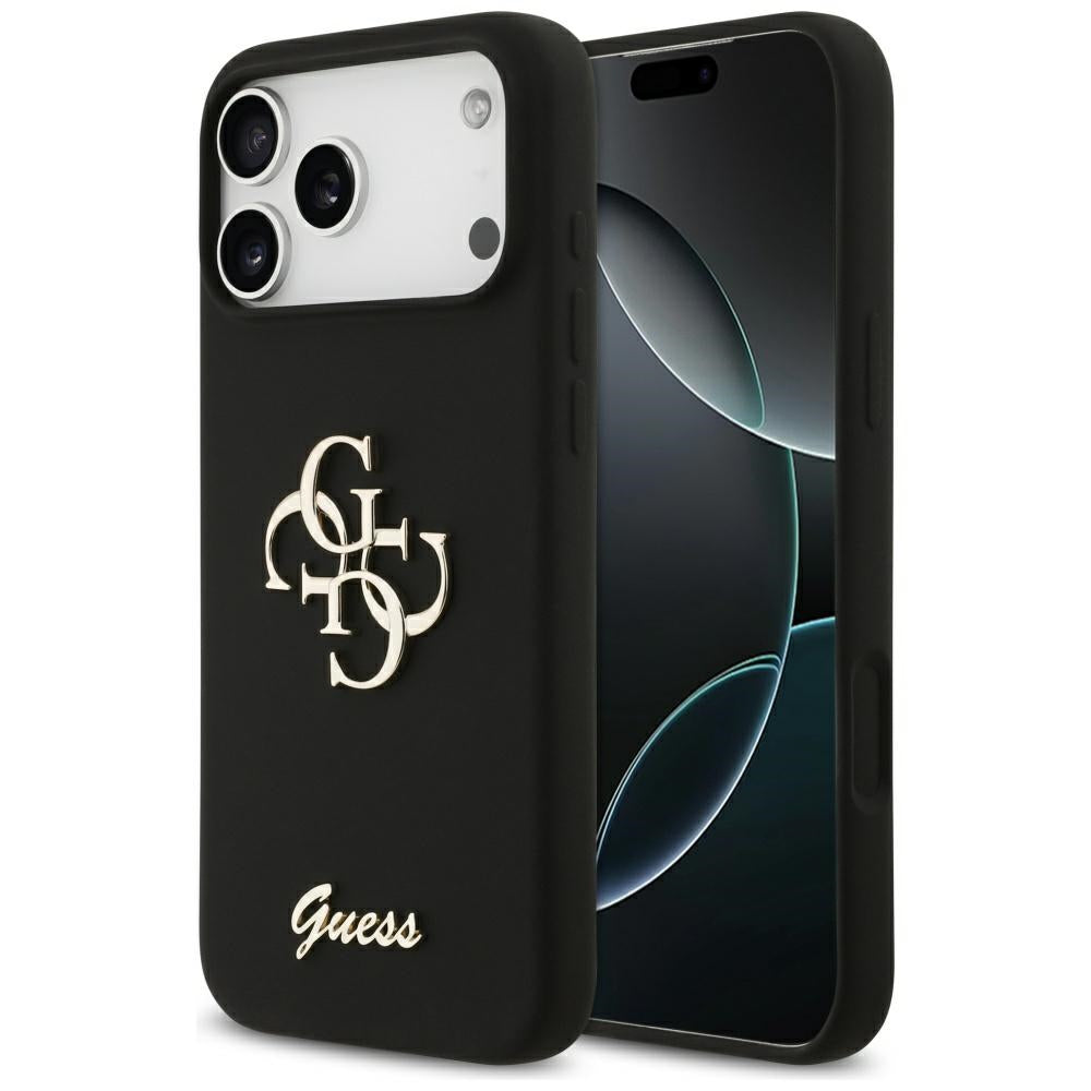 Husa pentru iPhone 17 Pro Max - Guess Silicone Big 4G Script (GUHCP17XSC4GSMK) - Black