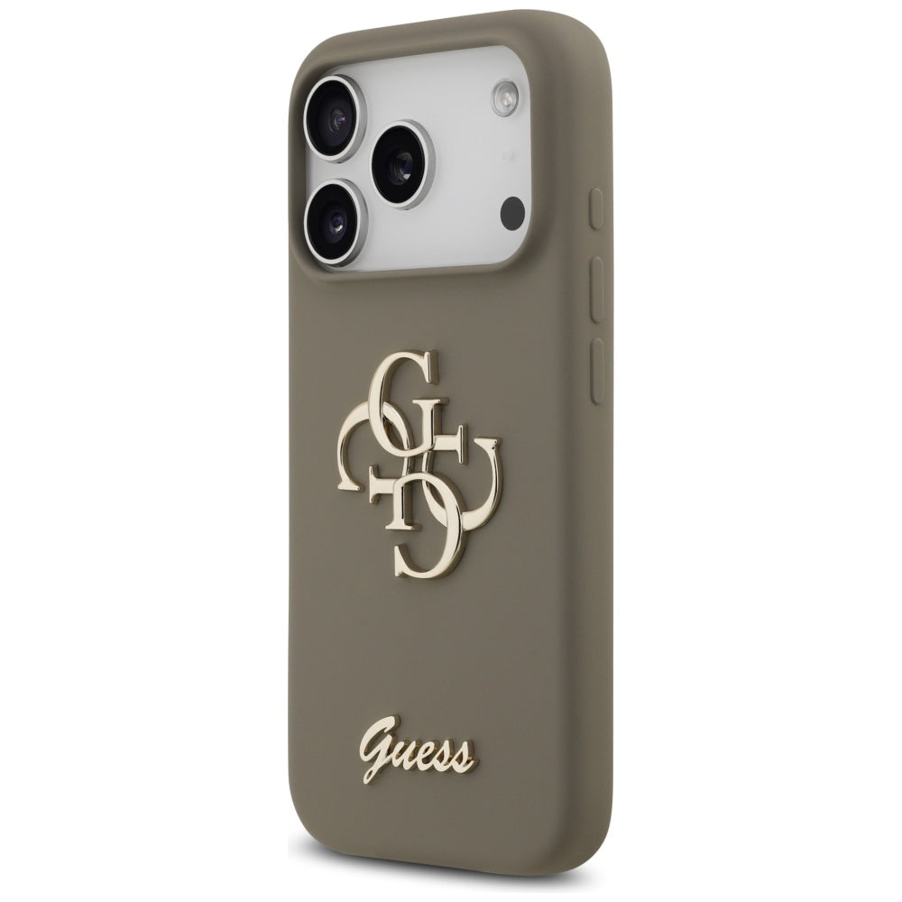 Guess - Silicone Big 4G Script (GUHCP17LSC4GSMW) - iPhone 17 Pro - Brown