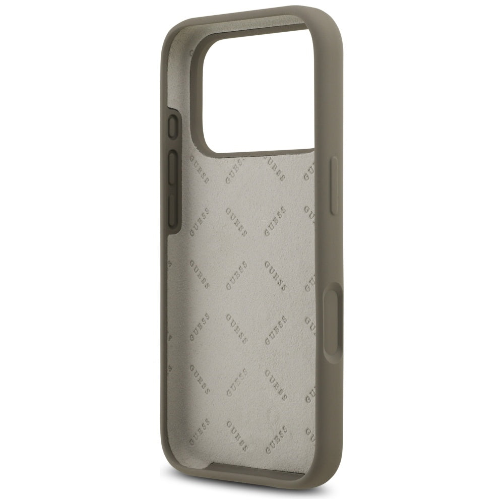 Guess - Silicone Big 4G Script (GUHCP17LSC4GSMW) - iPhone 17 Pro - Brown