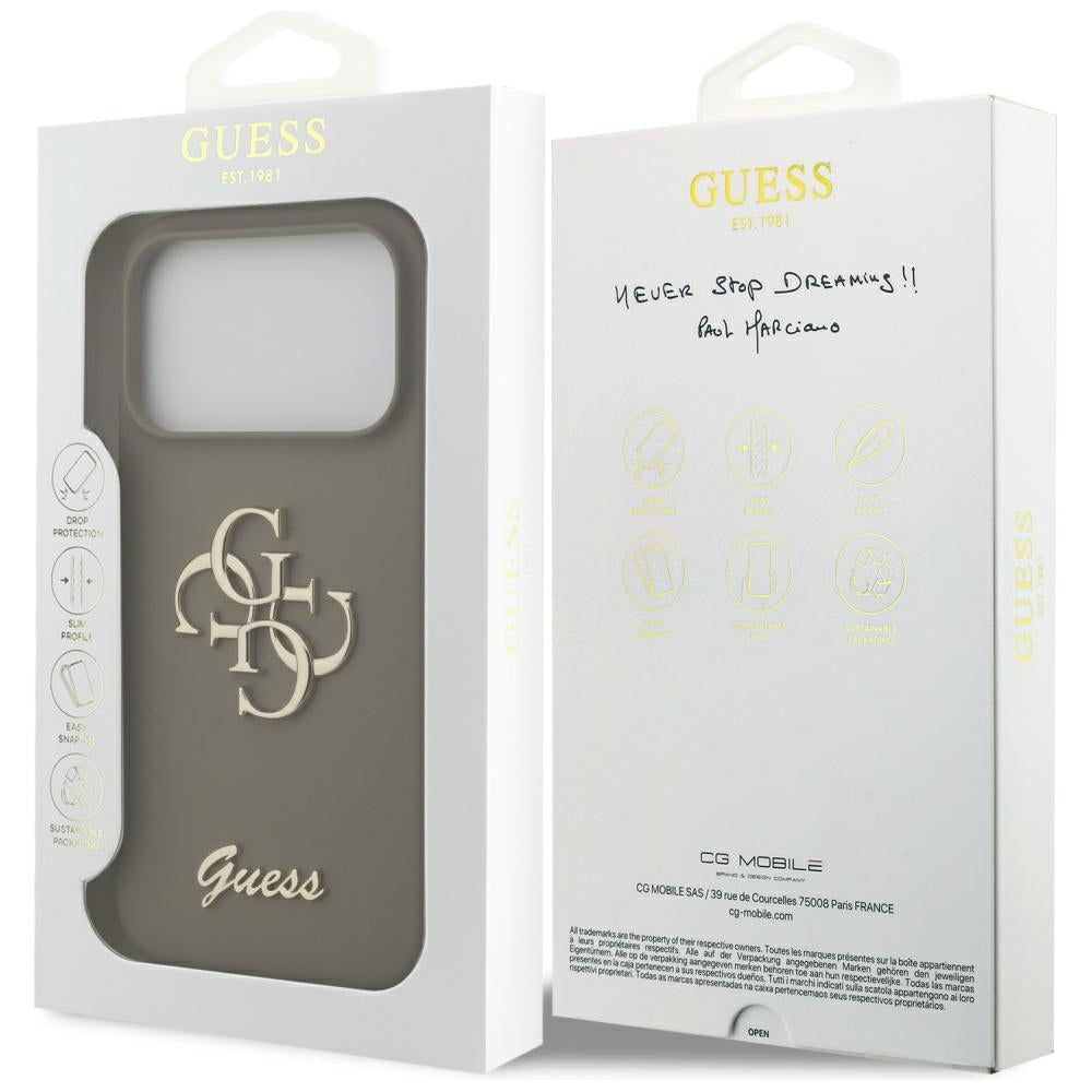 Guess - Silicone Big 4G Script (GUHCP17LSC4GSMW) - iPhone 17 Pro - Brown
