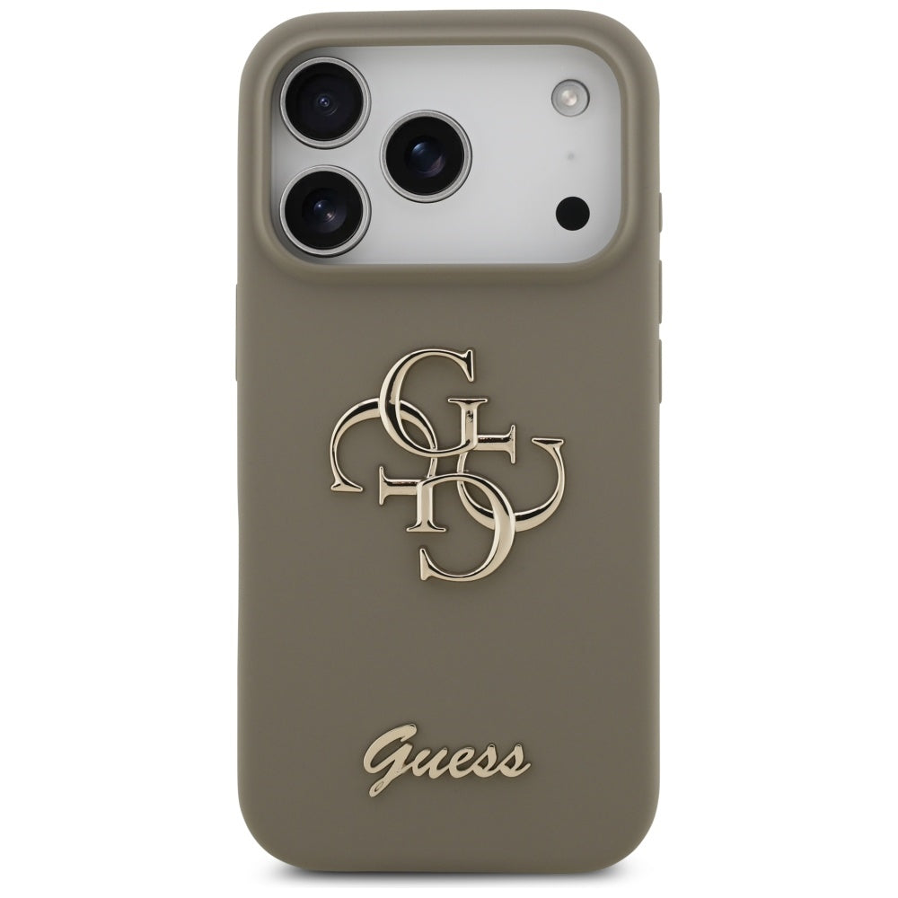 Guess - Silicone Big 4G Script (GUHCP17LSC4GSMW) - iPhone 17 Pro - Brown