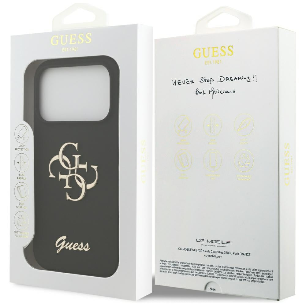 Husa pentru iPhone 17 Pro - Guess Silicone Big 4G Script (GUHCP17LSC4GSMK) - Black
