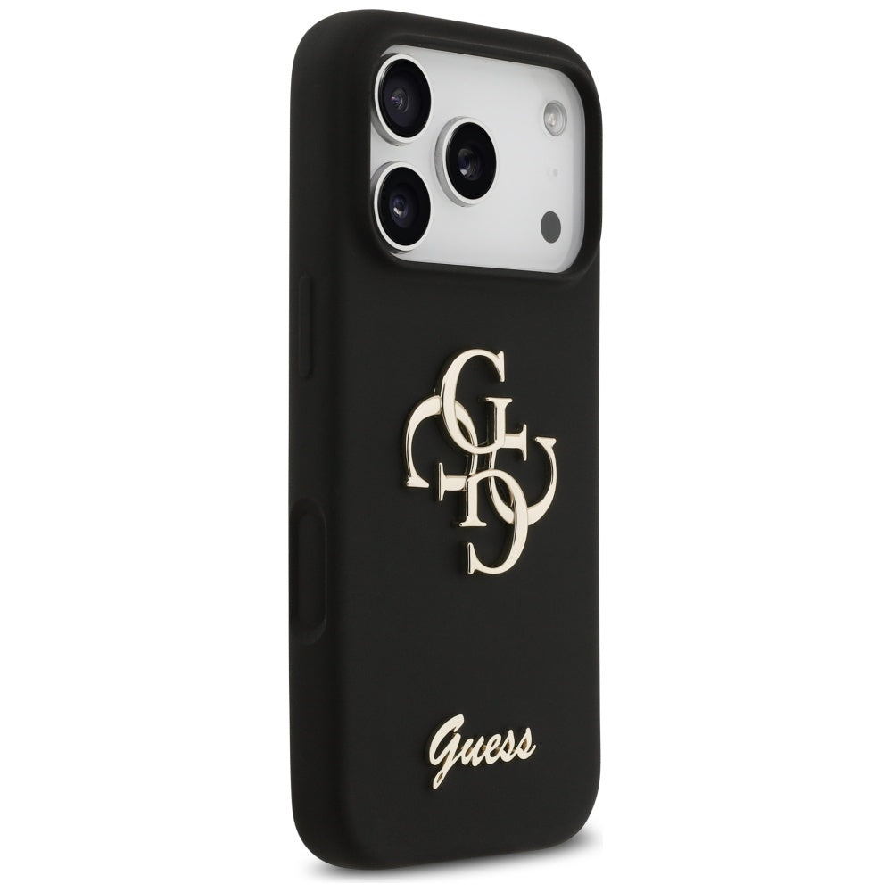 Husa pentru iPhone 17 Pro - Guess Silicone Big 4G Script (GUHCP17LSC4GSMK) - Black