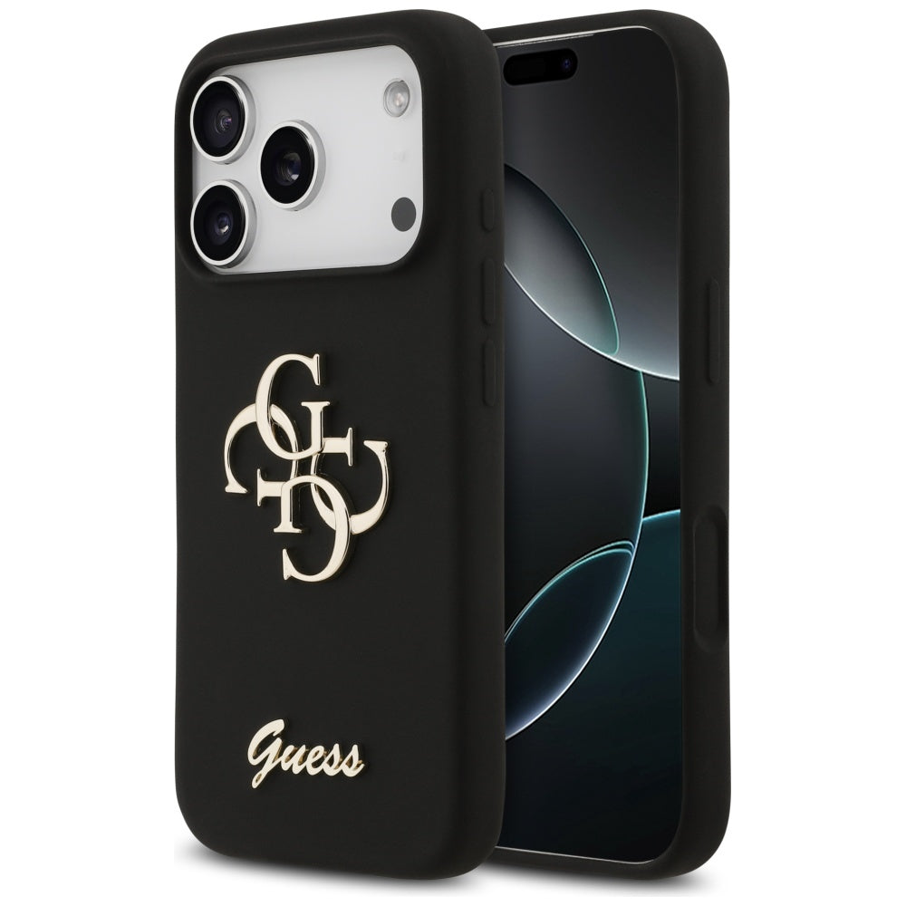 Husa pentru iPhone 17 Pro - Guess Silicone Big 4G Script (GUHCP17LSC4GSMK) - Black