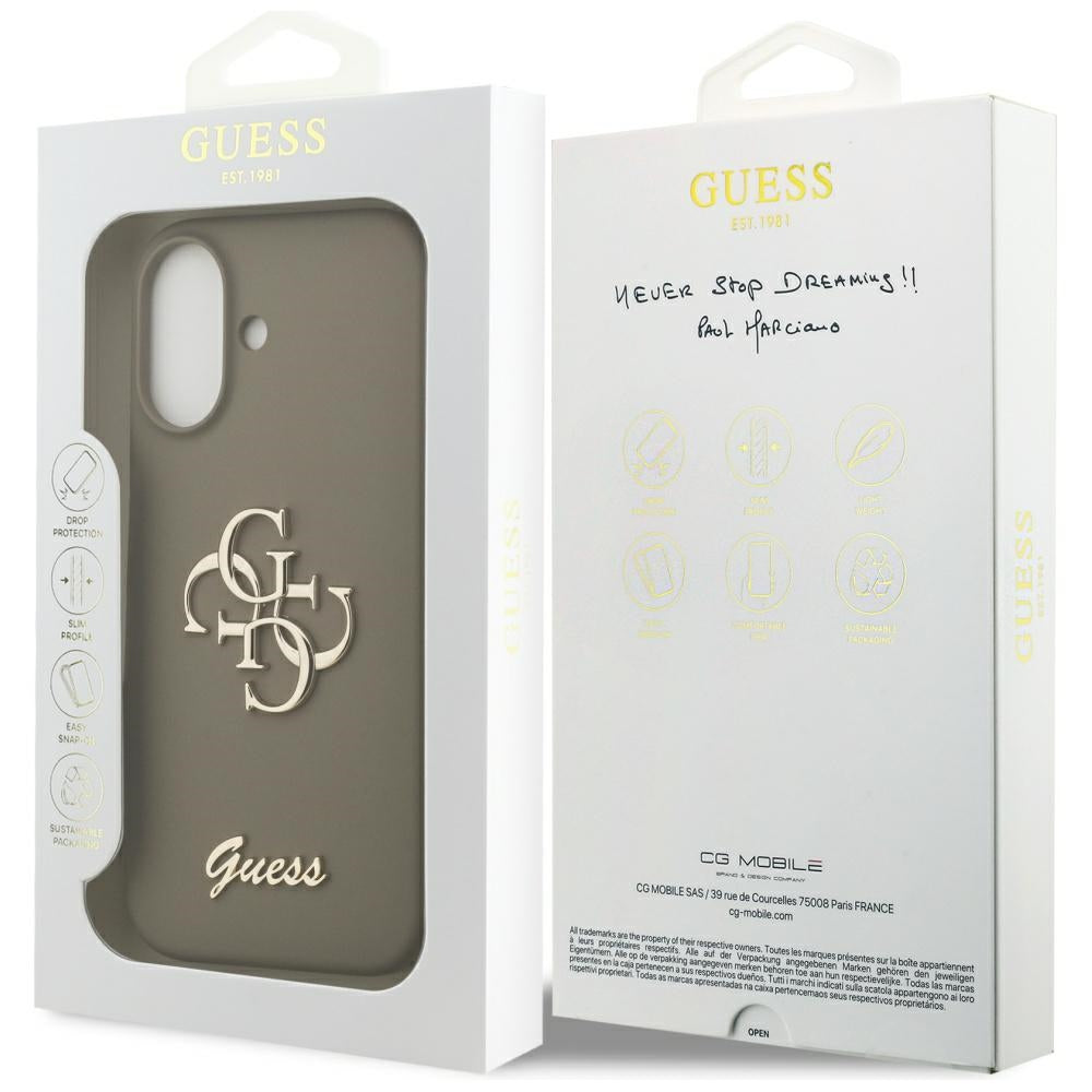 Husa pentru iPhone 17 - Guess Silicone Big 4G Script (GUHCP17SSC4GSMW) - Brown
