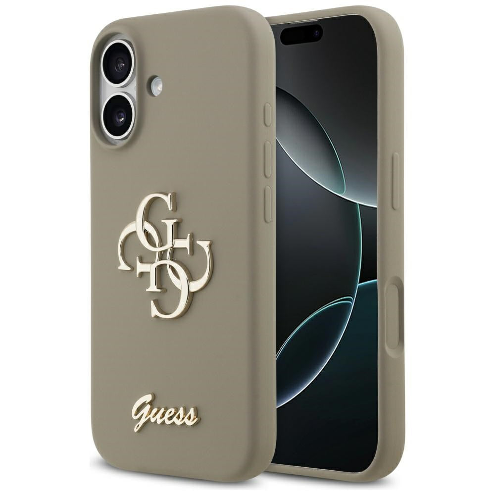 Husa pentru iPhone 17 - Guess Silicone Big 4G Script (GUHCP17SSC4GSMW) - Brown