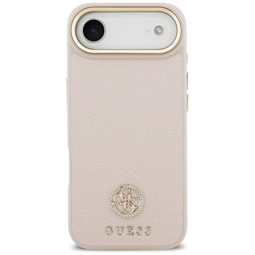 Guess - Grained Strass Logo MagSafe (GUHMP17MPGCRMDEP) - iPhone 17 Air - Pink