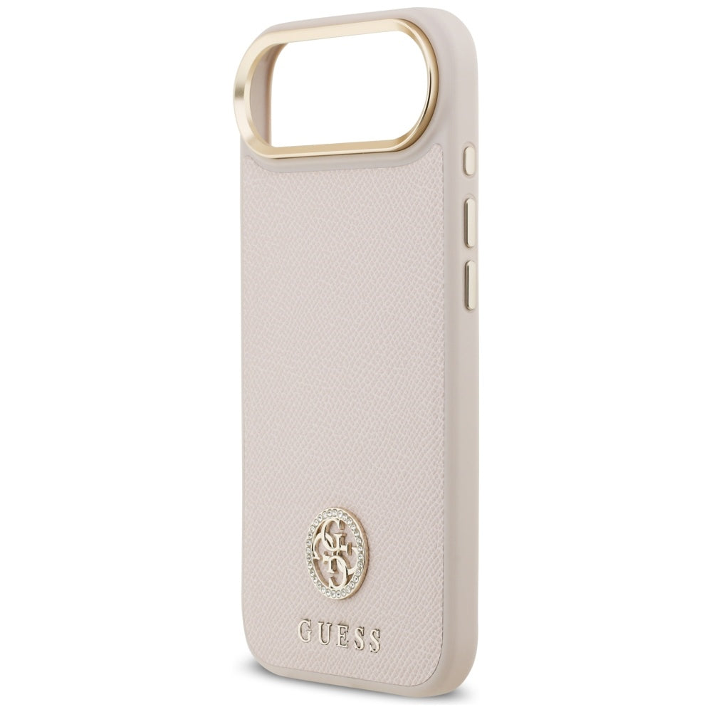 Guess - Grained Strass Logo MagSafe (GUHMP17MPGCRMDEP) - iPhone 17 Air - Pink