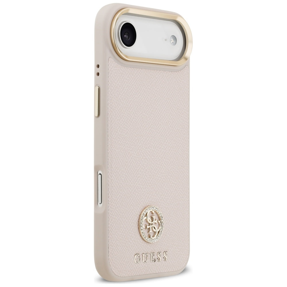 Guess - Grained Strass Logo MagSafe (GUHMP17MPGCRMDEP) - iPhone 17 Air - Pink