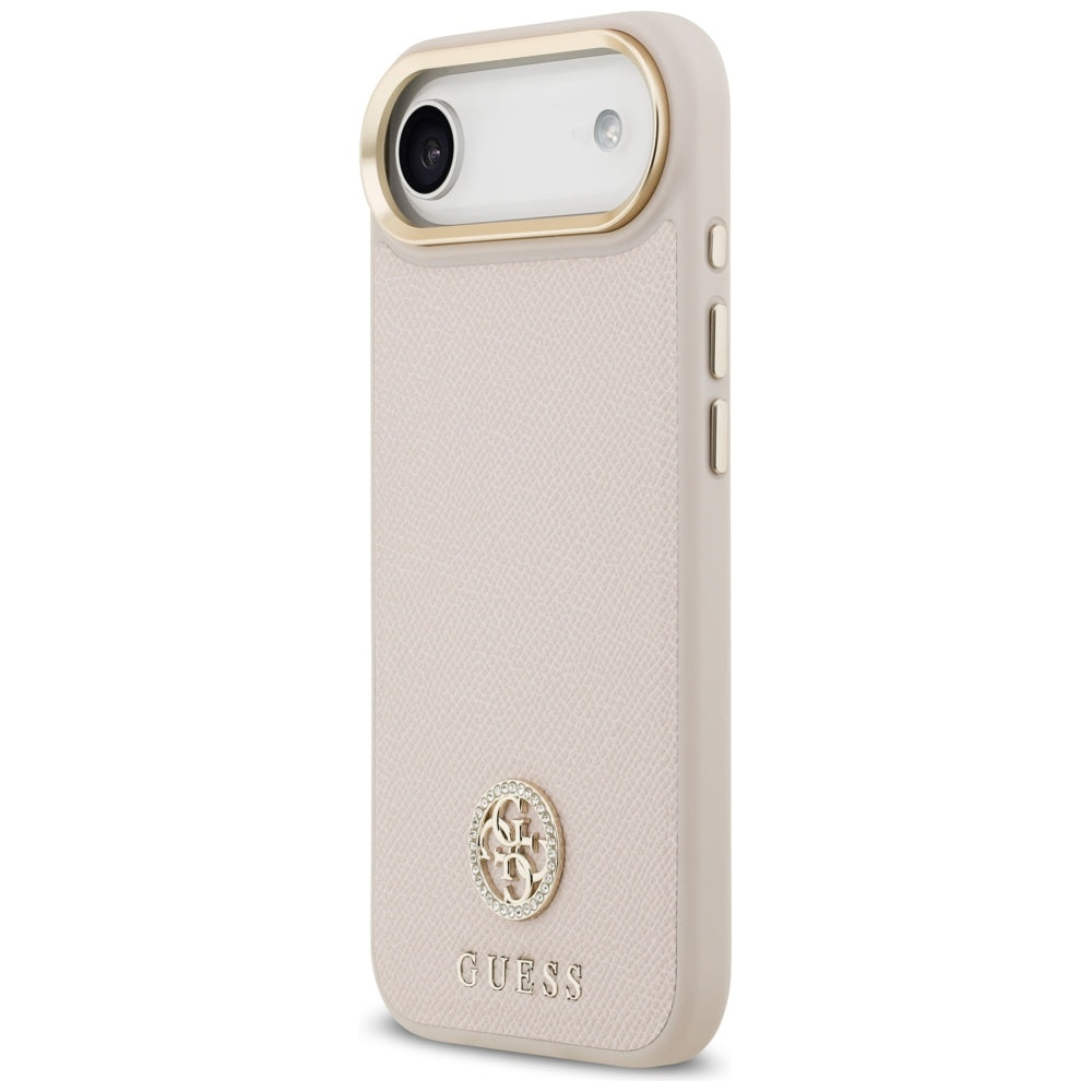 Guess - Grained Strass Logo MagSafe (GUHMP17MPGCRMDEP) - iPhone 17 Air - Pink