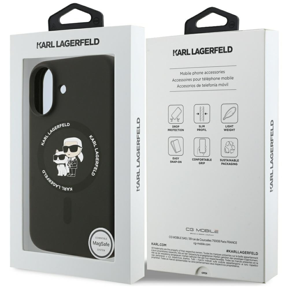Karl Lagerfeld Husa de protectie Karl Lagerfeld Silicone KC Body Ring MagSafe (KLHMP17SSCMKCRHK) compatibil cu iPhone 17