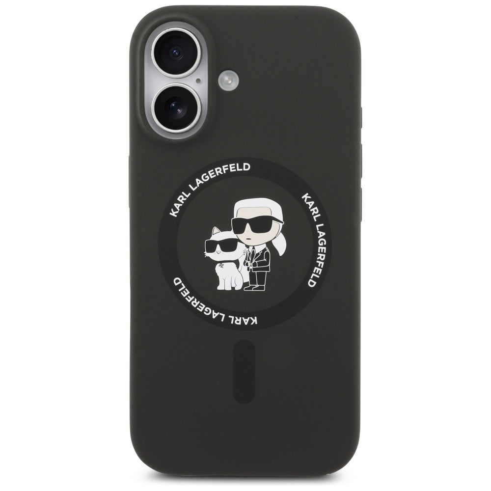 Karl Lagerfeld Husa de protectie Karl Lagerfeld Silicone KC Body Ring MagSafe (KLHMP17SSCMKCRHK) compatibil cu iPhone 17