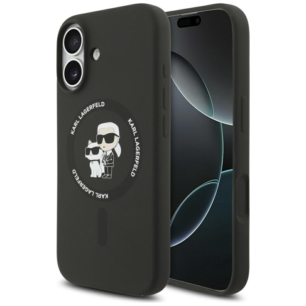 Karl Lagerfeld Husa de protectie Karl Lagerfeld Silicone KC Body Ring MagSafe (KLHMP17SSCMKCRHK) compatibil cu iPhone 17