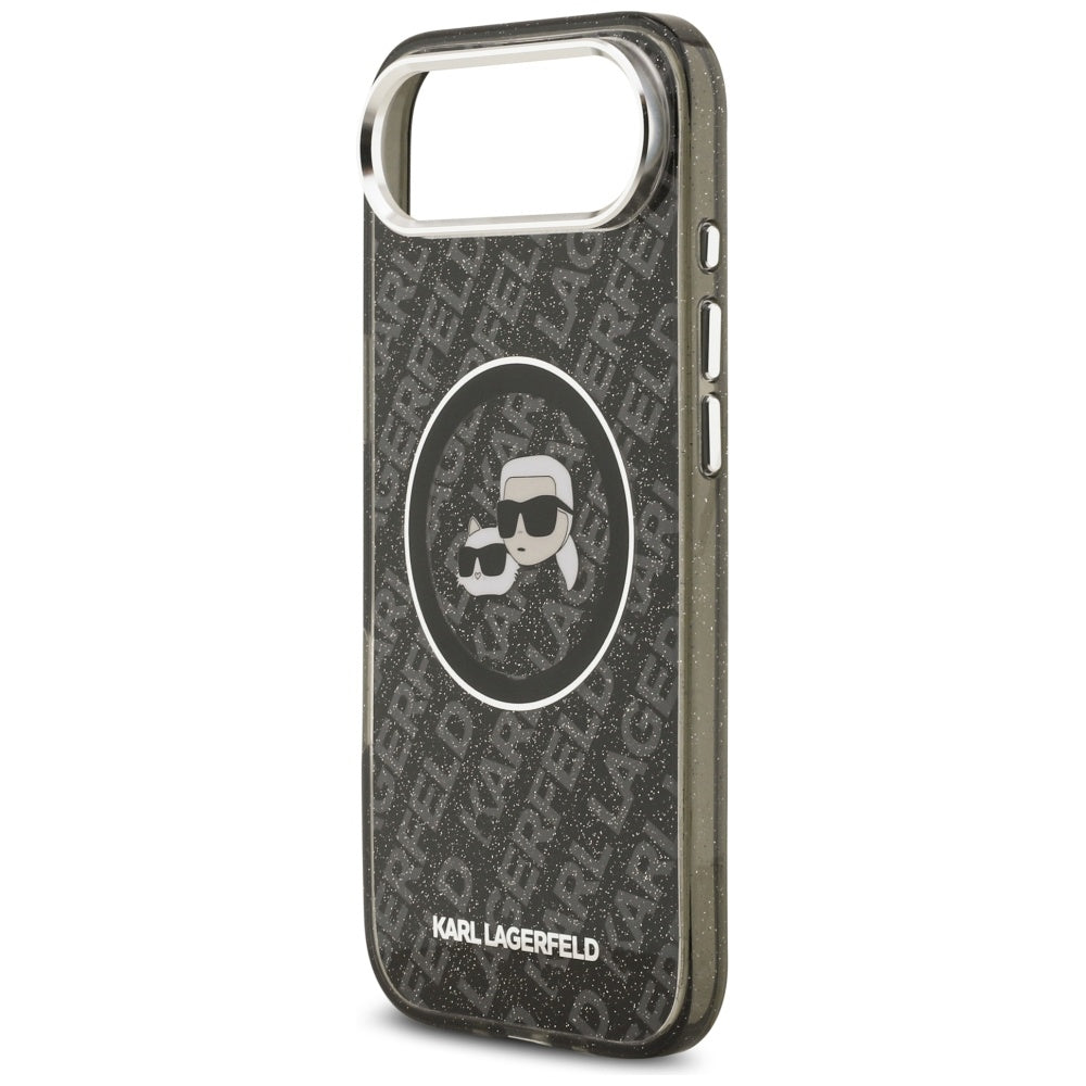 Karl Lagerfeld - IML Glitter K&C Heads Logo MagSafe (KLHMP17MHMKBKCHOK) - iPhone 17 Air - Black