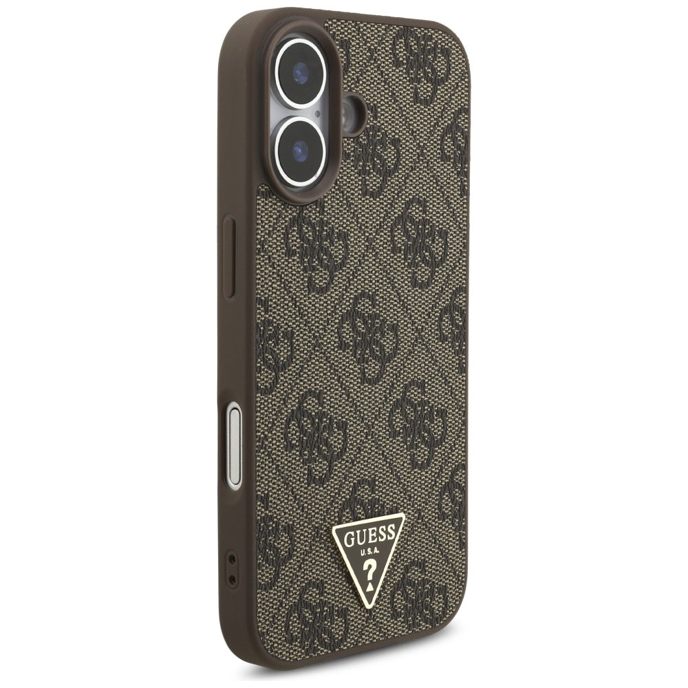 Husa pentru iPhone 17 - Guess Hardcase 4G Strap Triangle Logo MagSafe (GUHMP17SP4TSDPPSW) - Brown