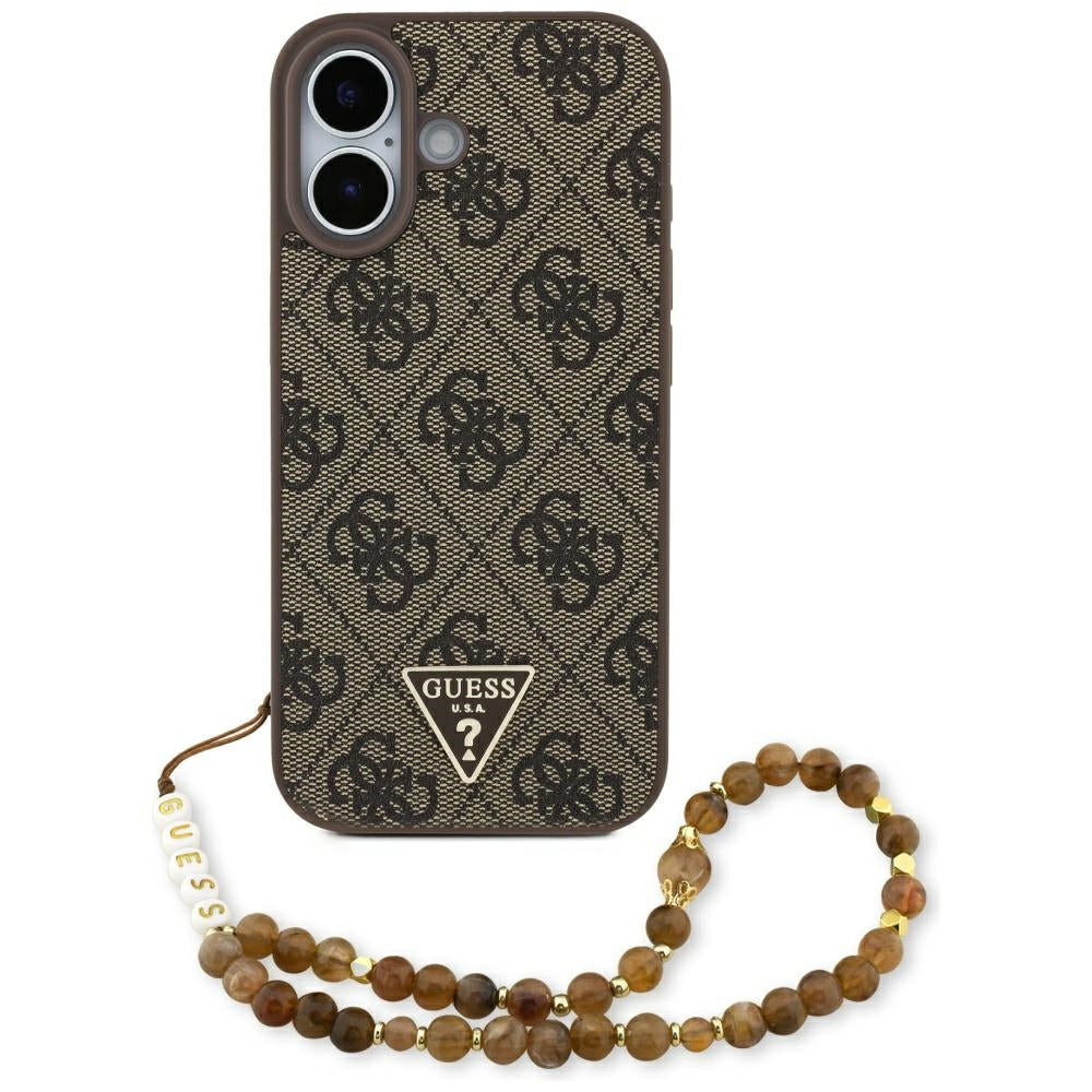 Husa pentru iPhone 17 - Guess Hardcase 4G Strap Triangle Logo MagSafe (GUHMP17SP4TSDPPSW) - Brown