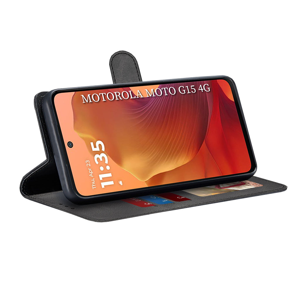 Techsuit - Diary Book - Motorola Moto G15 / G15 Power / G17 / G17 Power - Black