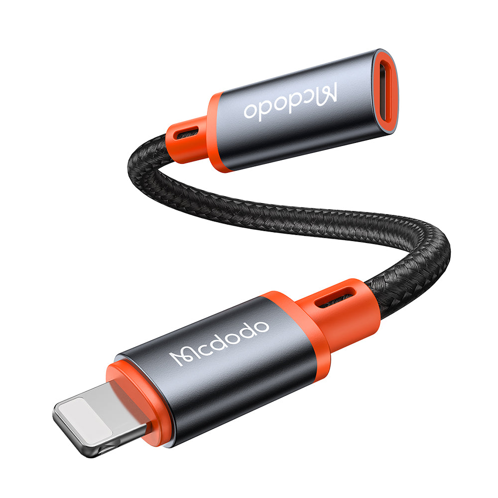 Mcdodo - OTG Adapter (CA-1440) - Type-C to Lightning, 2A, 480Mbps, Audio, Aluminum Alloy, Nylon - Black