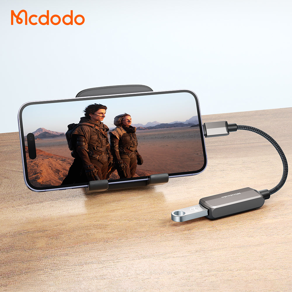Mcdodo - OTG Adapter (CA-2690) - Lightning to USB, Lightning, Aluminum Alloy, Nylon, 2.4A - Dark Grey