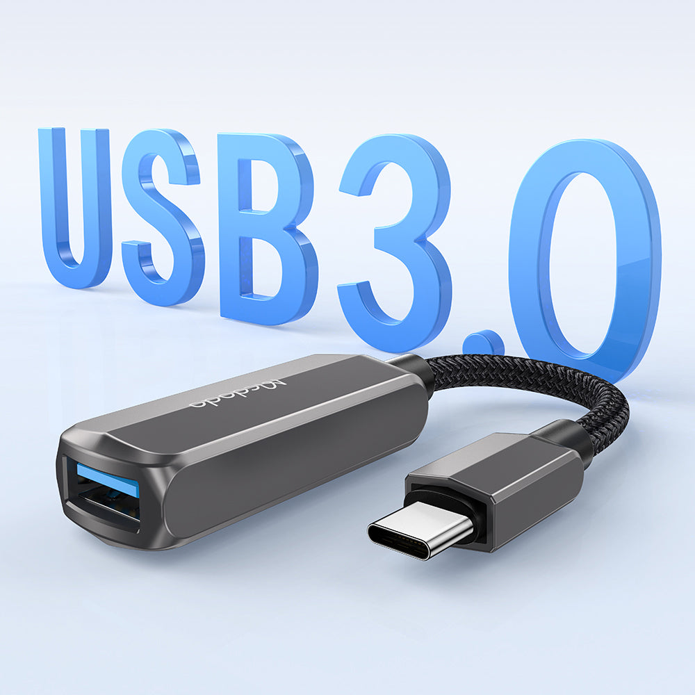 Mcdodo - OTG Adapter (CA-2830) - Type-C to Type-C, USB, Aluminum Alloy, Nylon, 3A. 60W, 13cm - Dark Grey