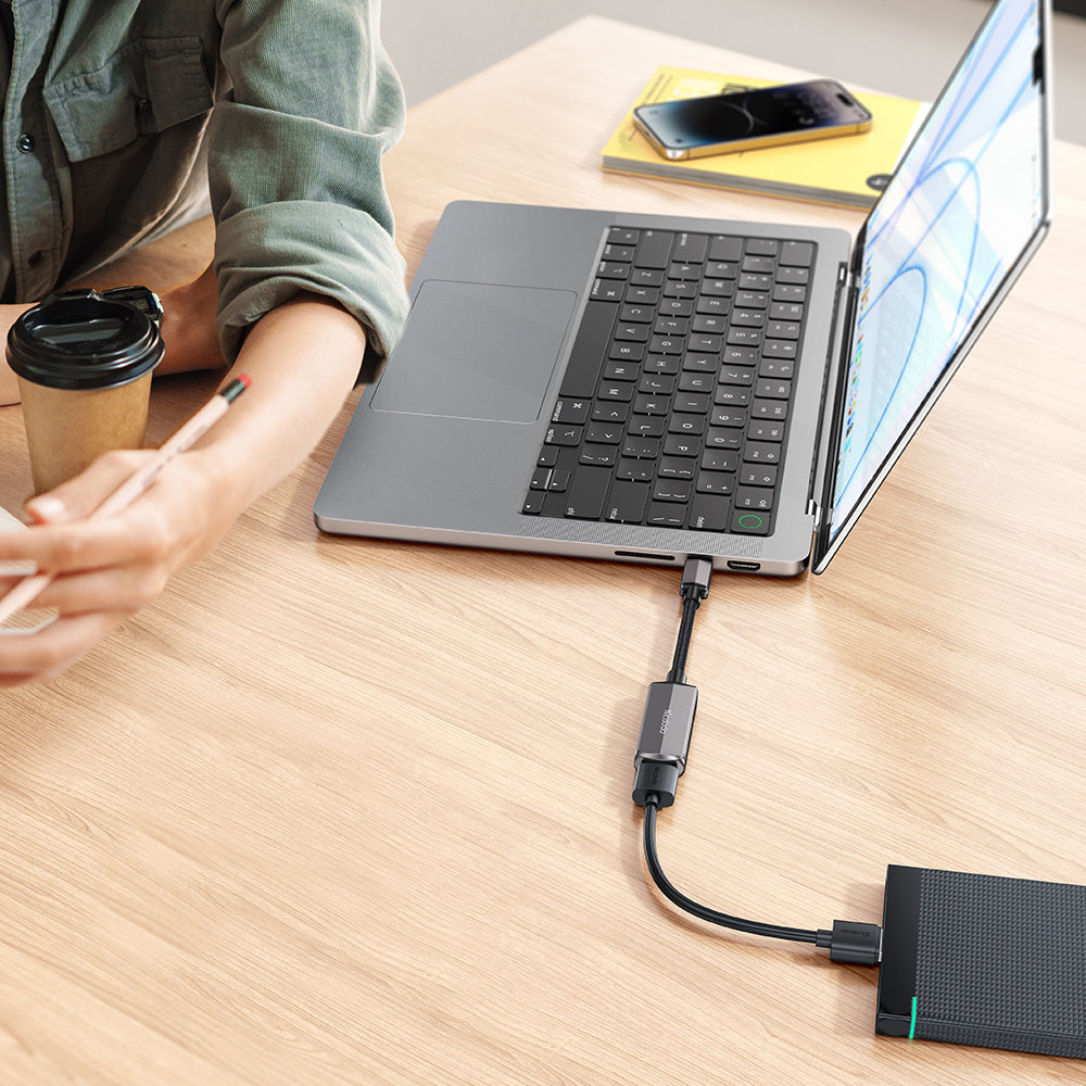 Mcdodo - OTG Adapter (CA-2830) - Type-C to Type-C, USB, Aluminum Alloy, Nylon, 3A. 60W, 13cm - Dark Grey
