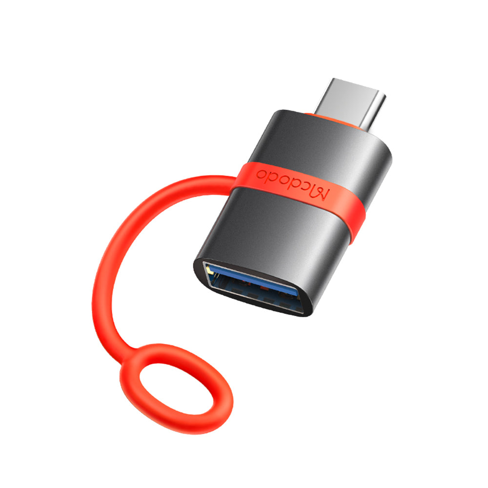 Mcdodo - Adapter (OT-3810) - with Silicone Hook, Aluminium Alloy, USB to Type-C, 5Gbps, Portable Design, Plug&Play - Gre